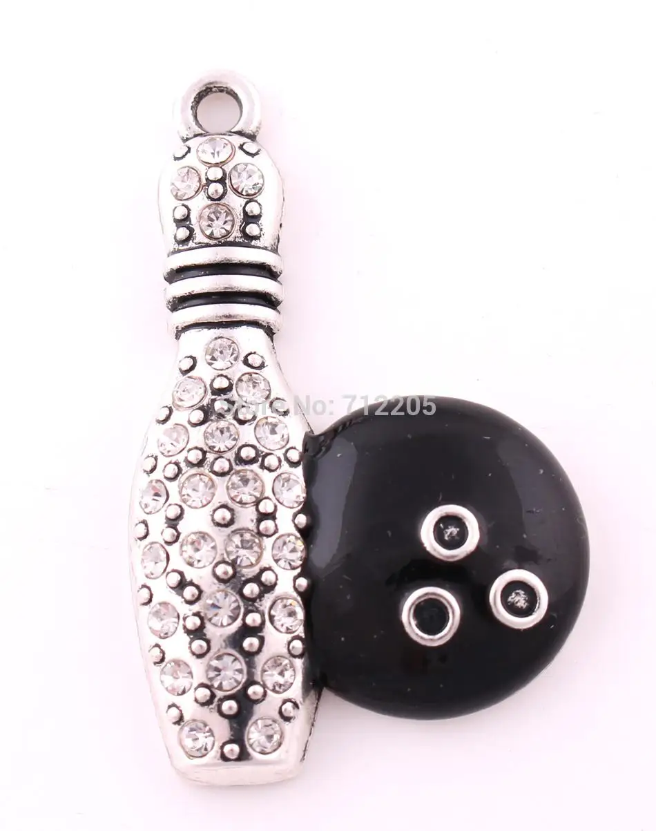 Новинка 20 шт. цинковая шпилька для боулинга со сверкающими кристаллами и
