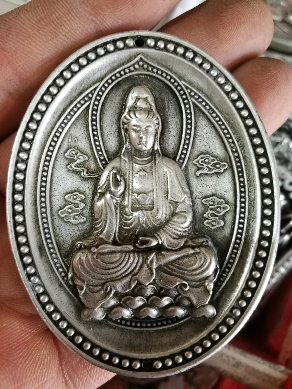 Китай Тибет Серебряный Амулет кулон гуаньин|guanyin|guanyin pendant |