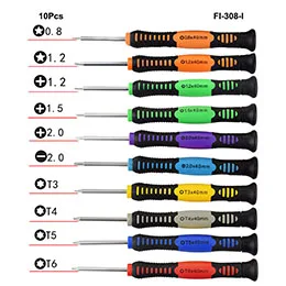 Five-star 0,8 1,2 Phillips 1,2 1,5 2,0 шлицевая 2,0 Torx T3 T4 T5 T6 Y2.0 Прецизионная отвертка для iPhone, телефонов, ПК, инструмент для ремонта - Цвет: FI-308-I-10Pcs