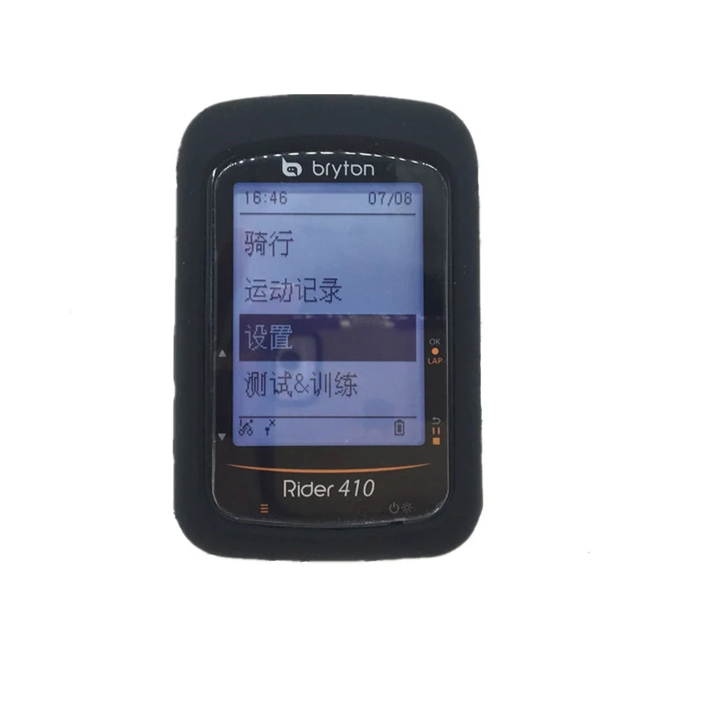 Гелевый Чехол Sunili для велосипеда и защитная пленка для экрана Bryton Rider 410 405 gps качественный чехол для компьютера Bryton R410 R405 - Цвет: Черный