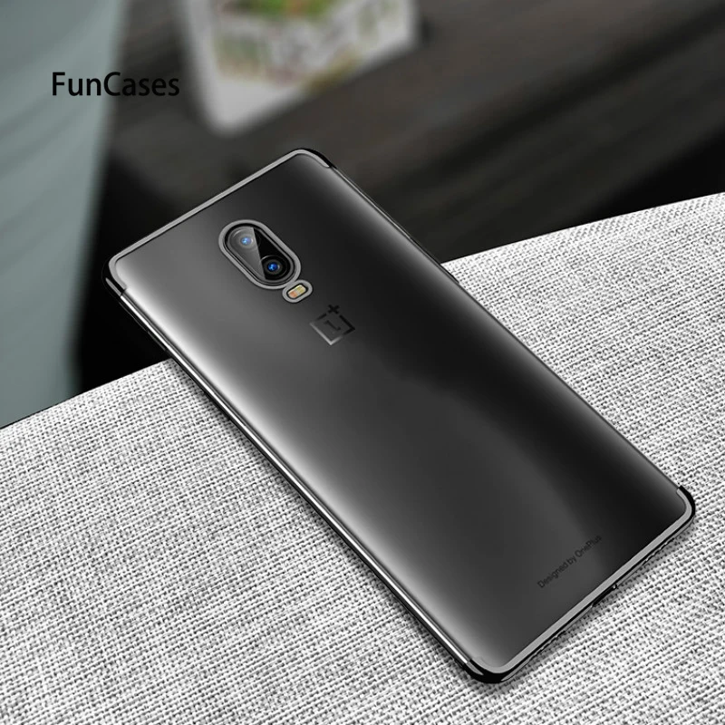 Мягкий чехол из ТПУ для OnePlus 7 6 T 5 Back телефона роскошный TPU прозрачный силиконовый