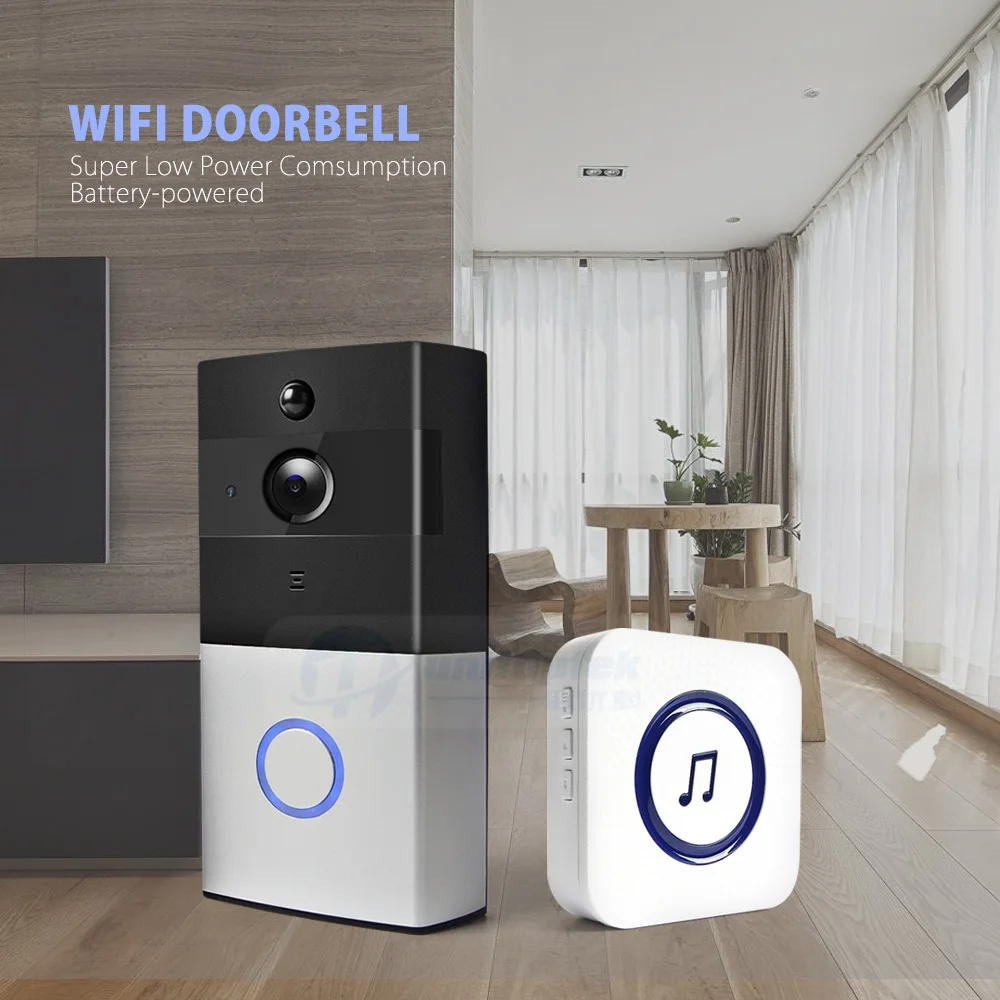 1080P 2MP беспроводной видео телефон двери HD PIR WIFI дверной звонок Интерком батарея