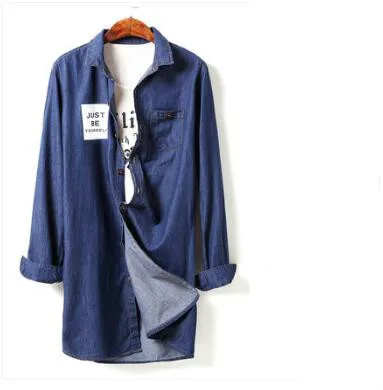 M ~ 4XL! Новая мужская одежда больших размеров Корейская рубашка с длинным рукавом в