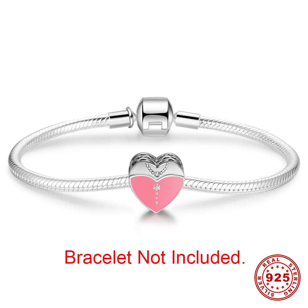 Модные бусины любовь амулеты 2 цвета с аутентичным стерлингового серебра 925 пробы