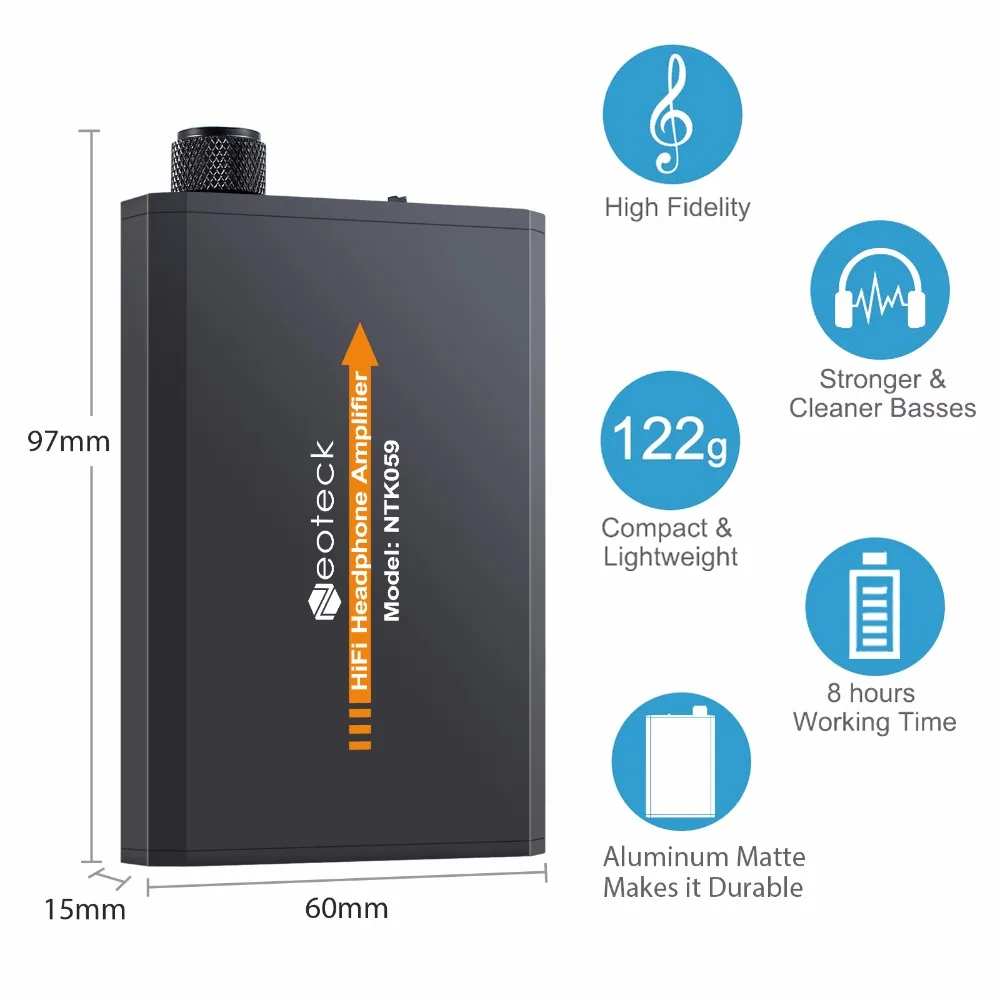 Neoteck амплитеры, усилитель для наушников, портативный Aux вход, порт для iPhone, Android, музыкальный плеер, усилитель с 3,5 мм кабелем Jack