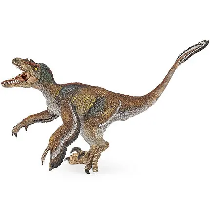 Новинка 2017 года Papo с перьями Велоцираптор Имитация Динозавра Коллекция Музея мир
