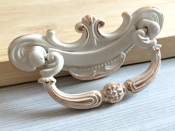 

2.5" Shabby Chic Drop Bail Dresser Pull Drawer Pulls Handles Cabinet Door Knob Kitchen Handle Ornate White Gold Bronze Silver
