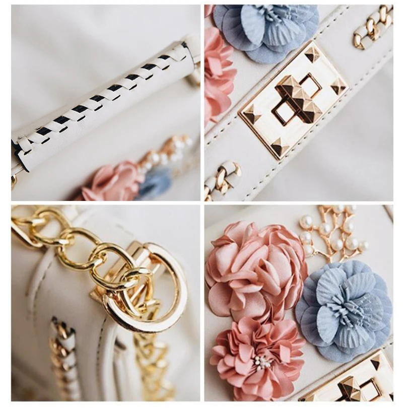 Tizyde 2017 Женская пляжная сумка мессенджер с цветами и бусинами Роскошная от