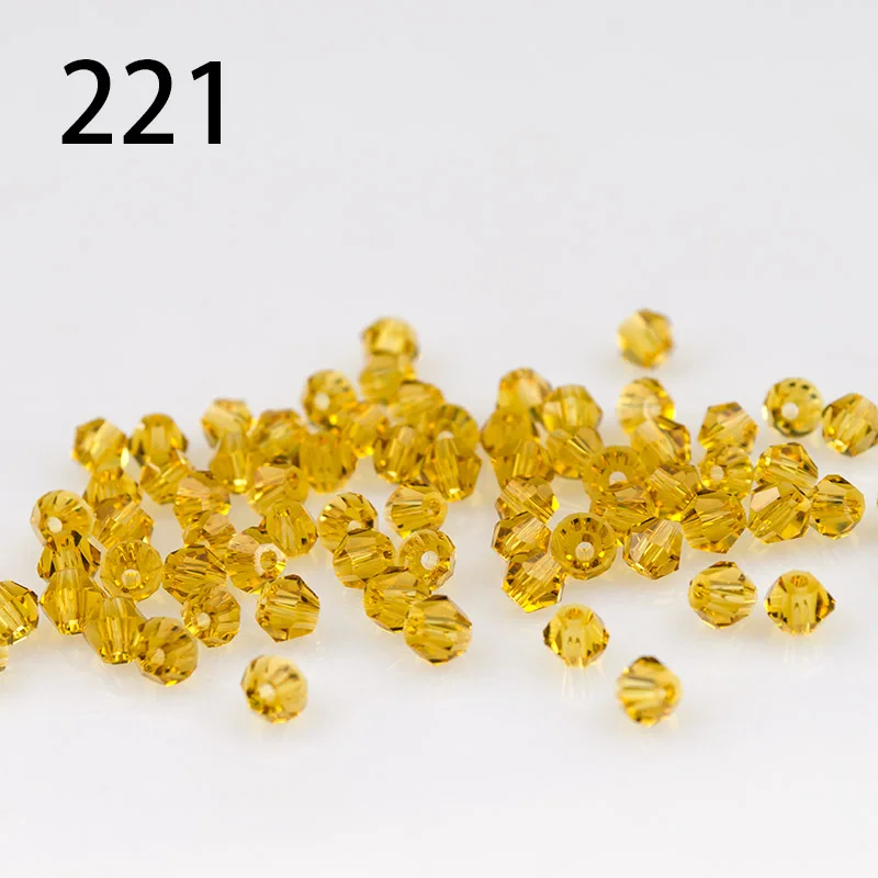 221 Торговля хрусталь, класс AAA бусины 100 шт/партия 4 мм Bicone Beads 5328/5301 Шарм свободные бусины для одежды «сделай сам» - Цвет: 221