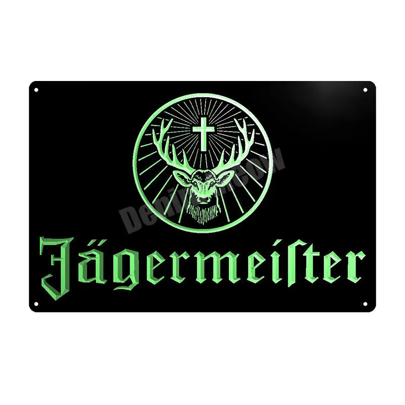 B Jagermeister потертый шик, металлический плакат, украшение для паба, бара, голова оленя, настенная наклейка, ликер, металлическая настенная художественная жестяная вывеска, домашний декор, MN107 - Цвет: B