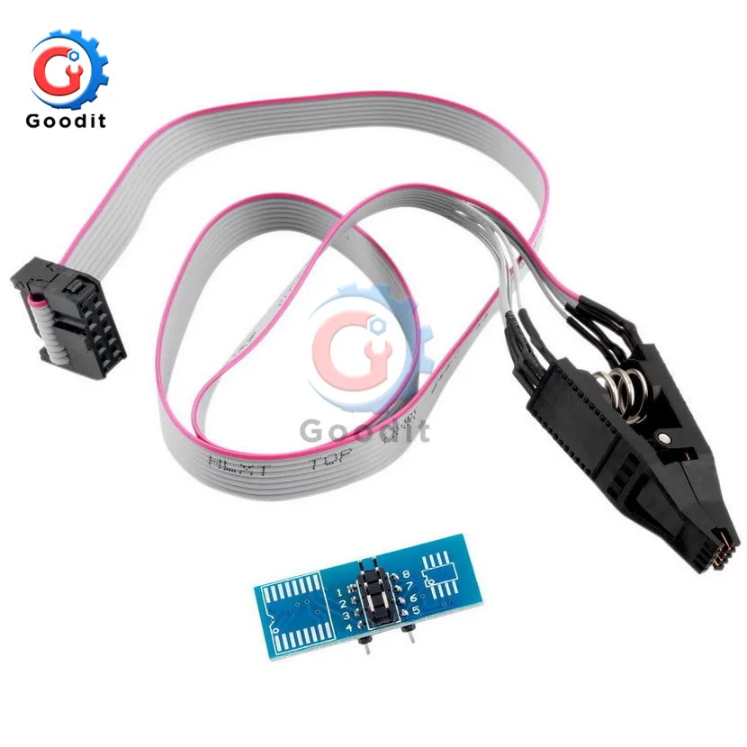 SOIC8 SOP8 DIP8 Формат Флэш-чип IC тестовые зажимы разъем Adpter BIOS 24 25 93 USB Программируемый
