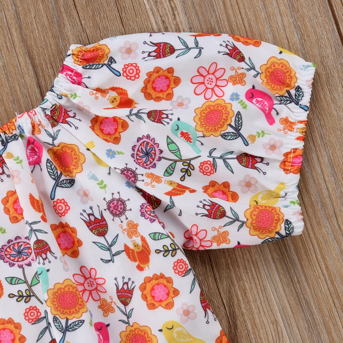 Детская футболка для маленьких девочек топы с короткими рукавами и цветочным