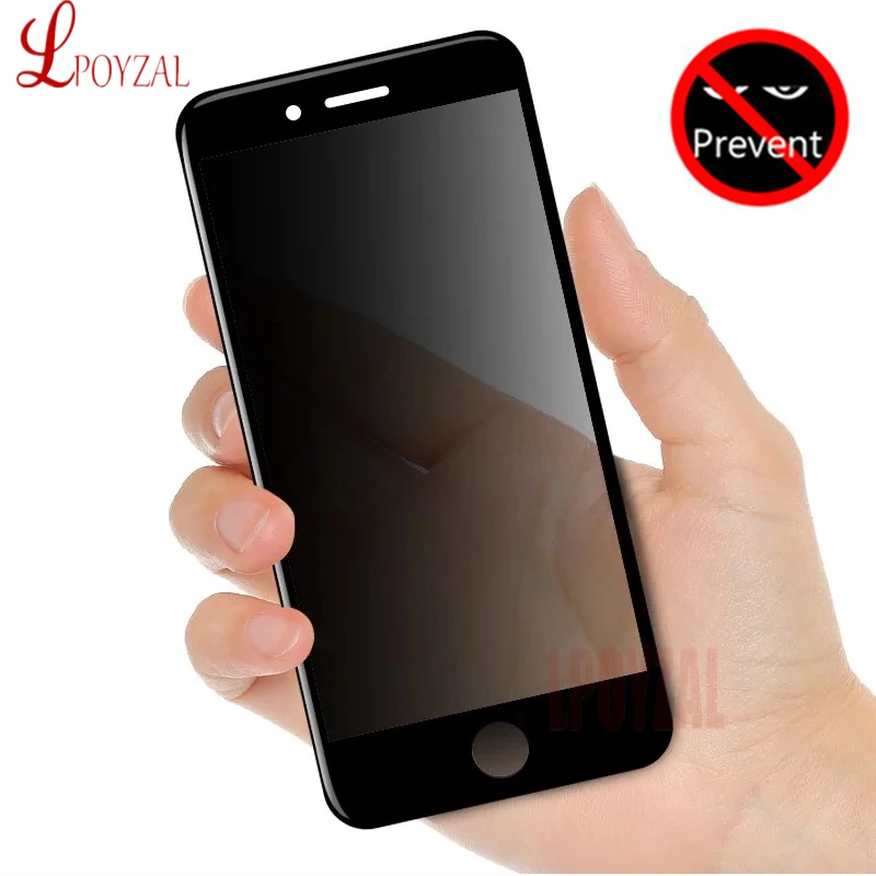 LPOYZAL 9H Полностью конфиденциальное закаленное стекло для iPhone 7 8 6 6S Plus защита