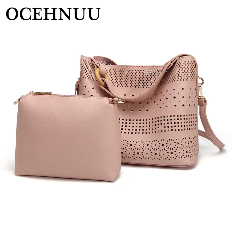OCEHNUU модные перфорированные открытые туфли из PU искусственной кожи сумки