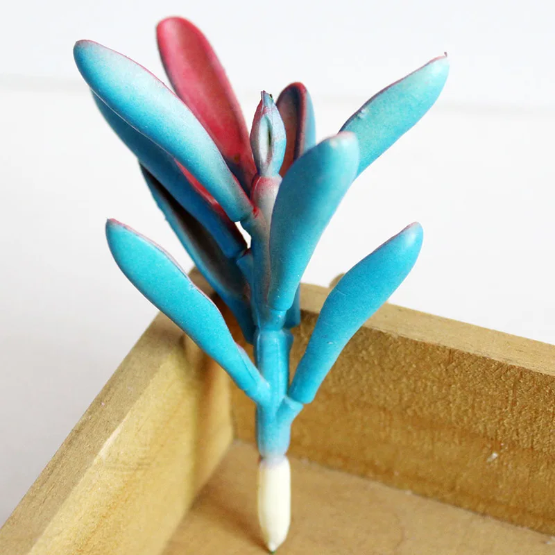 jiaocao blue Artificial Succulent Plants Home Decoration Green Blue Plastic Faux Cactus Succulents Simulation Fake Plant Office Decoration - Цвет: jiaocao blue