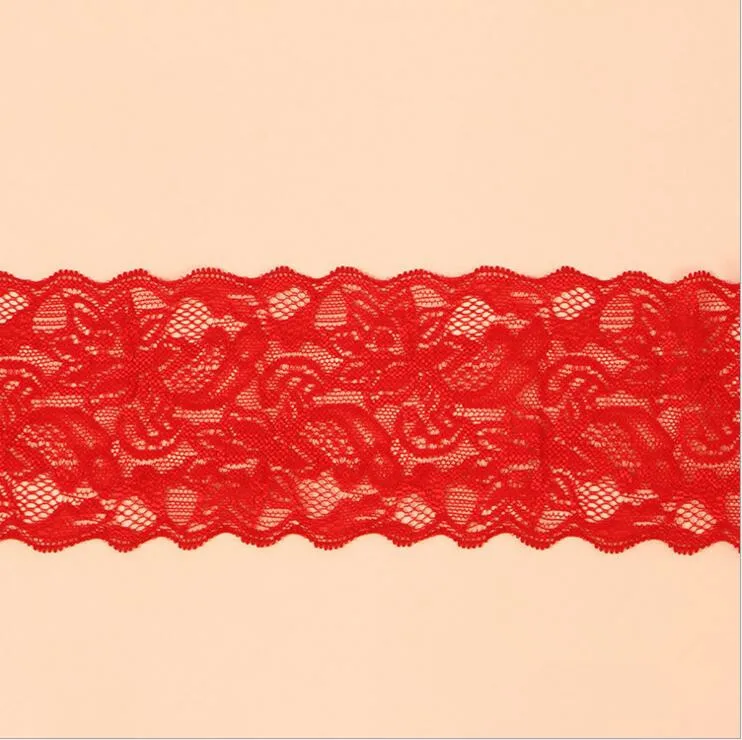 8cm 5yards width elastic lace sewing ribbon guipure trim or fabric warp knitting DIY hairband Garment Accessories | Дом и сад