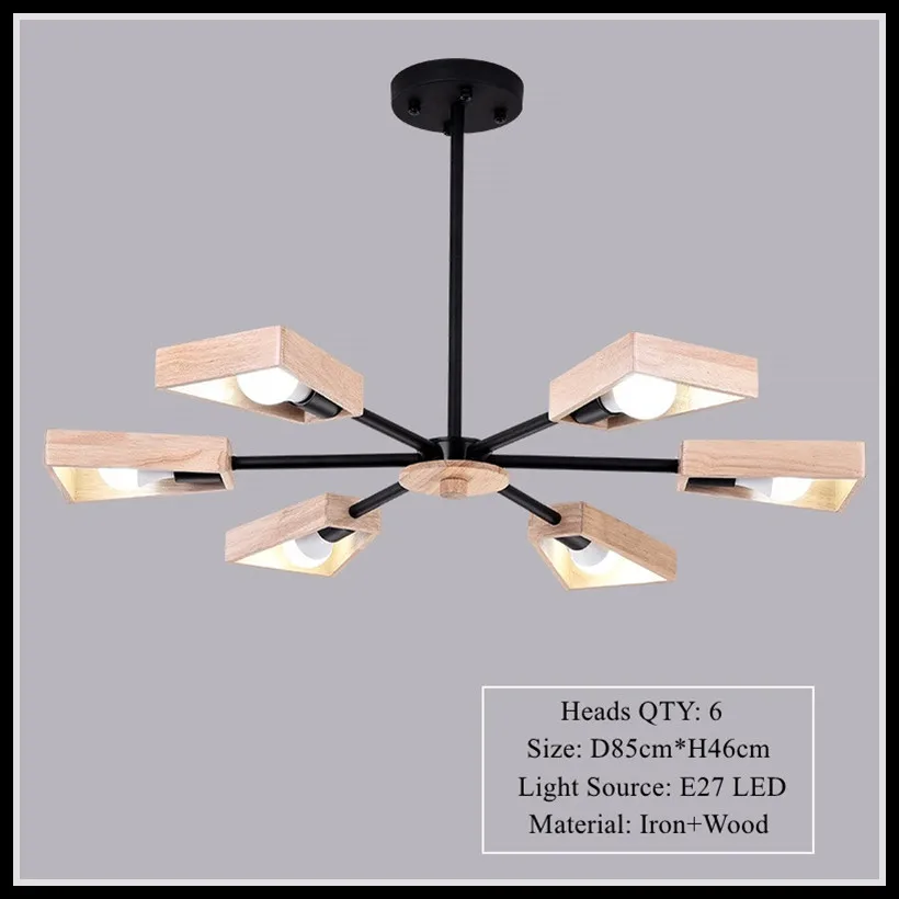 Дар Винтаж Подвесная лампа для спальни дизайн Ресторан деревянные светодиодные