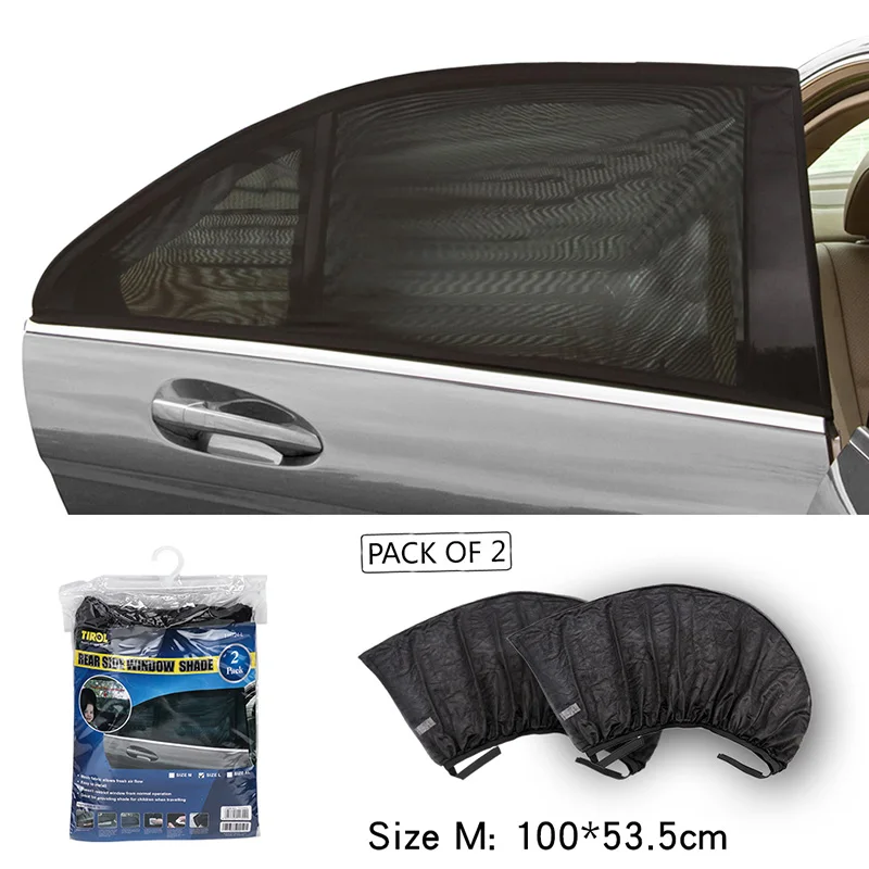 

TIROL T11724b 2PC New Mesh UV Protection Car Window Rear Door\Side Sun Shades Outdoor Travel Baby SizeM: 100*53.3cm