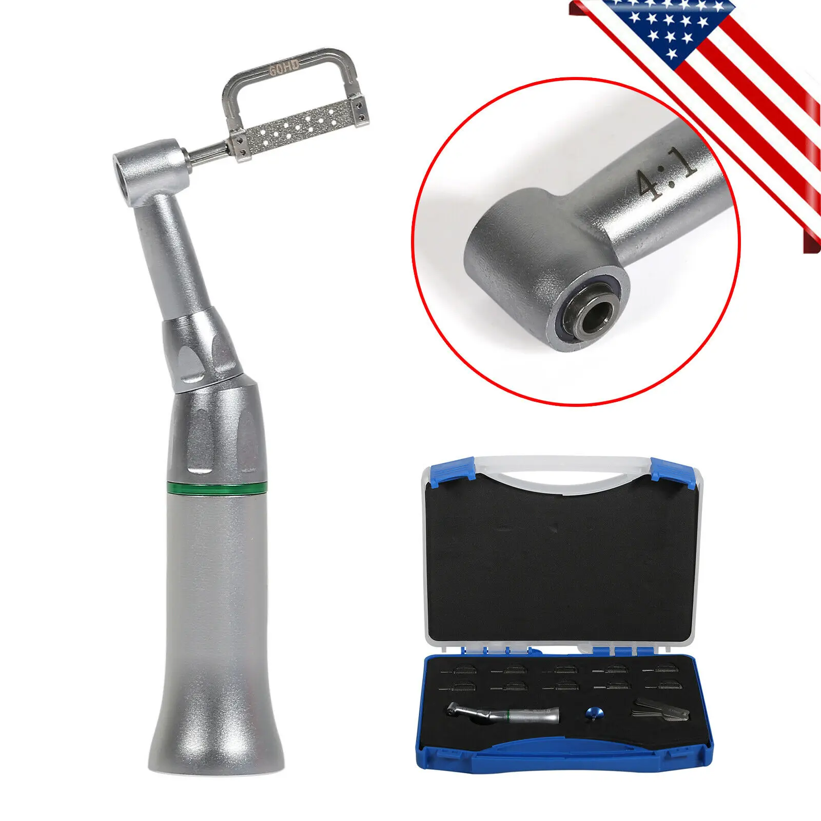 Dental 4:1 Reduction Contra Angle Handpiece IPR Interproximal Stripping Box |