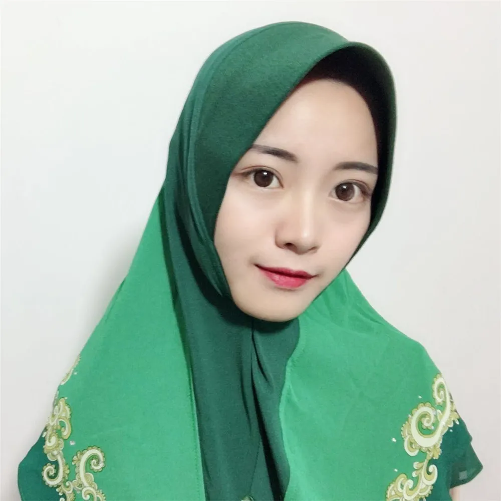 Мусульманский головной платок малайзийский хиджаб с цветочным принтом удобный