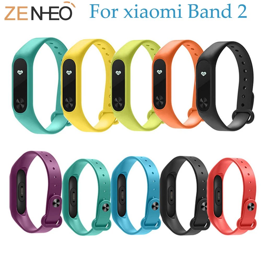 Ремешок для браслета Xiaomi Mi Band 2 цветной сменный силиконовый смарт браслет