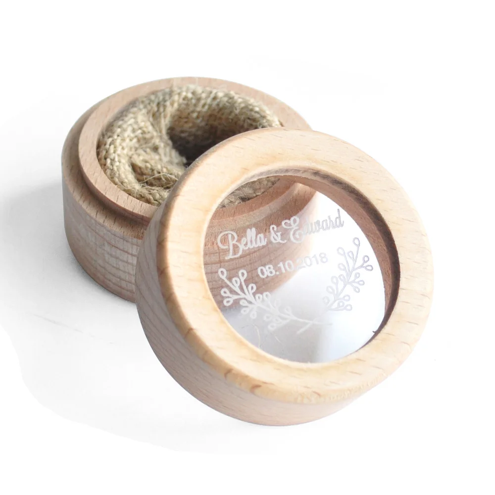 Заказная коробка для обручальных колец деревянная свадебный подарок несущей