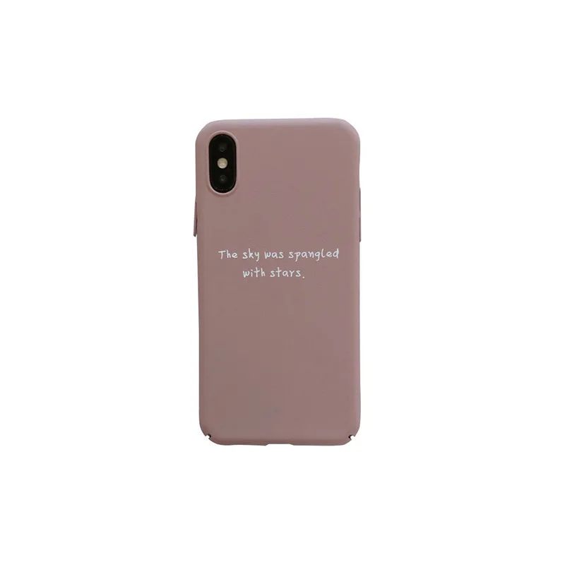 Розовый английский Матовый Жесткий PC чехол для iPhone 7 8 Plus противоударный X XS Max XR 6s 6