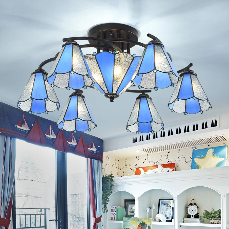 

European ceiling lights Iron art living room bedroom lamp mediterranean restaurant lamp pastoral kids ceiling lamp LO81416