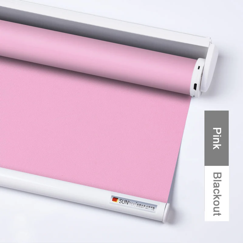 Blackout-pink Sunfree Высокое качество моторизованные жалюзи перезаряжаемый Мотор Электрический роликовый тент моторизованные рулонные жалюзи включают пульт дистанционного управления - Цвет: Blackout-pink