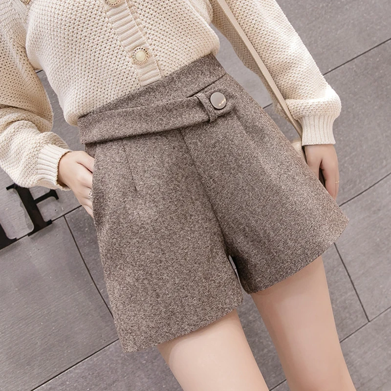 Женские осенние зимние шерстяные шорты юбки 2018 новый стиль модная шерстяная