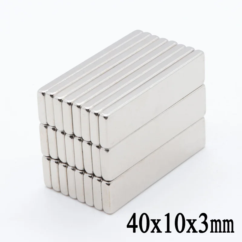 50 шт./лот 40x10x3 мм N35 Супер сильный блок перманентные магниты редкоземельный