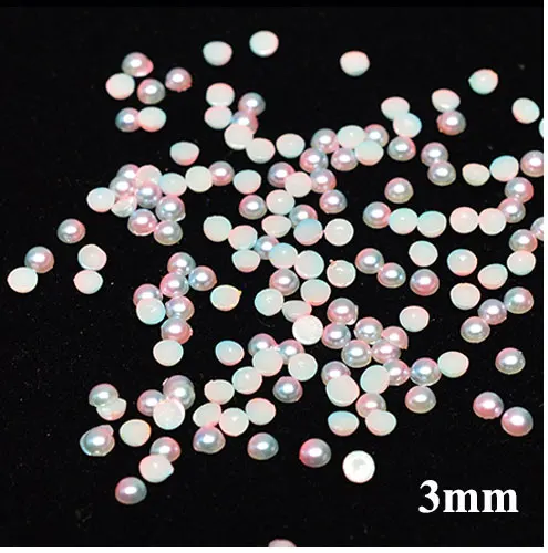 3mm 1 бутылка украшения для ногтей Русалка эффект 3d жемчужины для дизайна ногтей Стразы смешанные размеры Маникюр 3D аксессуары для ногтей LA262 - Цвет: 3mm