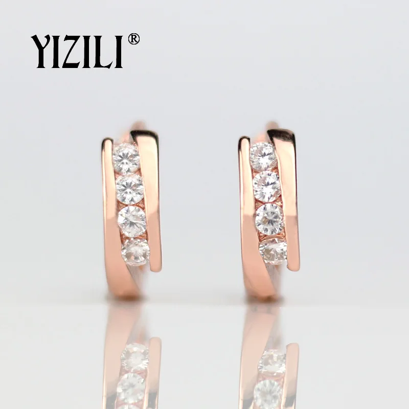 YIZILI,, 585, серьги из розового золота, Круглые, натуральный циркон, висячие, висячие серьги, висячие серьги, модные ювелирные изделия, свадебные, A055
