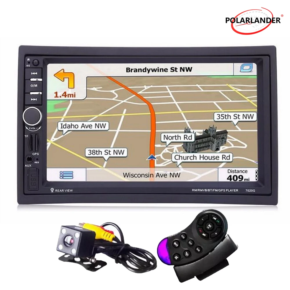 2 Din Автомобильный Радио 7 дюймов Сенсорный экран HD MP5 видео плеер + сзади вluetooth GPS