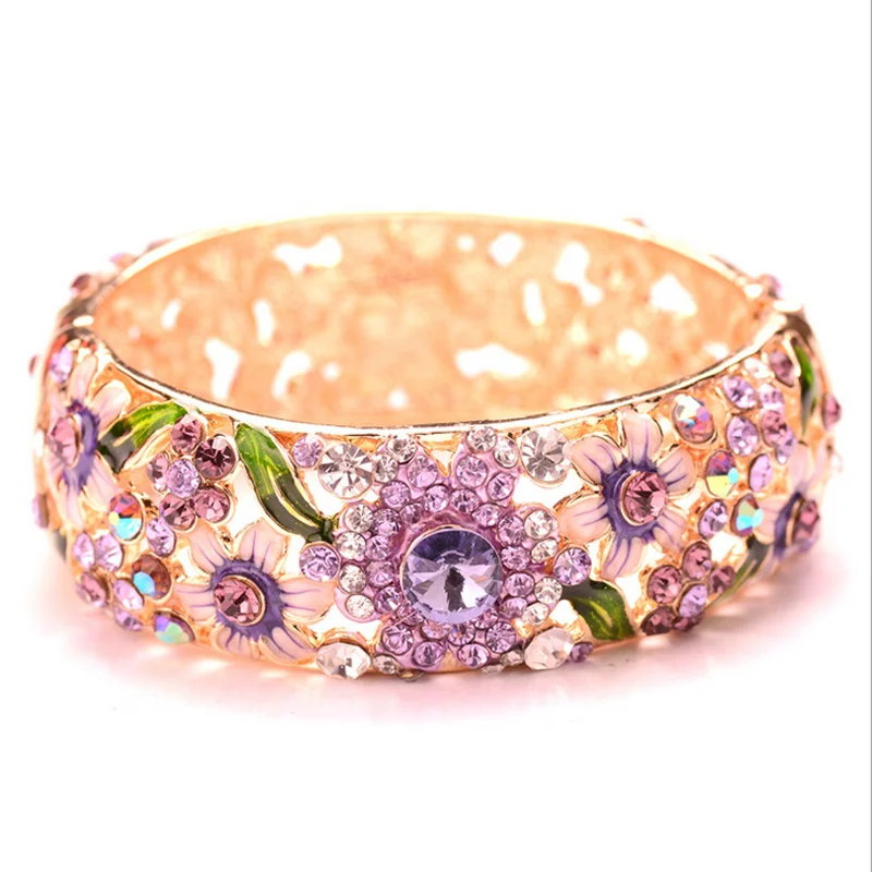 Новый роскошный браслет в стиле ретро с изображением благородных пустотелых роз