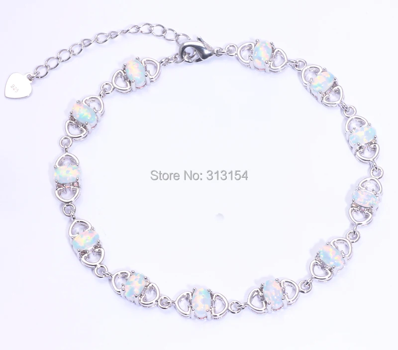 Женский браслет с опалом белый синий оранжевый цвет 7 5 9|silver bracelet|bracelet wholesalewholesale