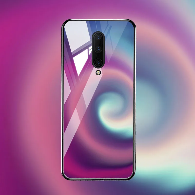 M076 Чехол для Oneplus 7 7T Pro, Роскошный чехол из закаленного стекла, чехол для One plus 7 7T Pro, бампер, чехол - Цвет: M076