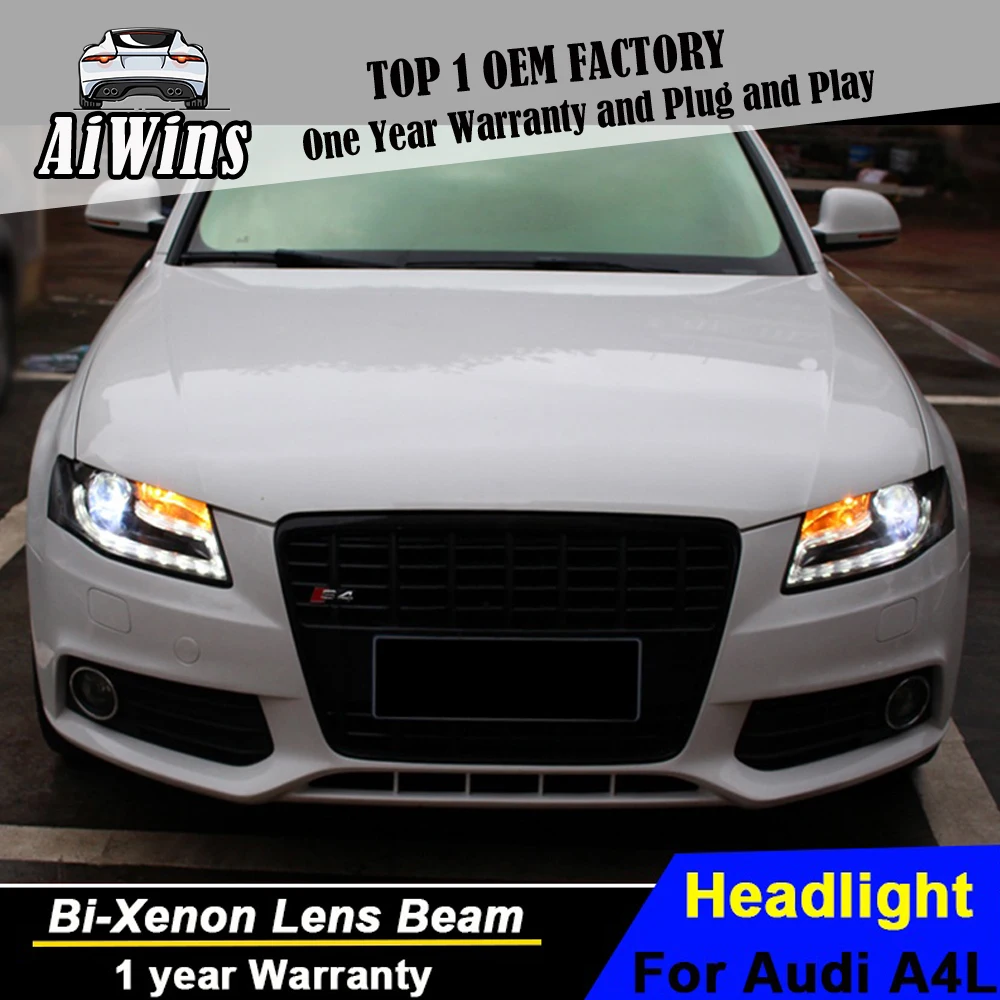 Aiwins Стайлинг для A4 B8t фары 2009-2012 A4L светодио дный фар DRL Bi Xenon объектив Высокая