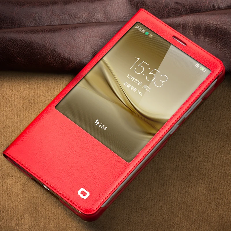 QIALINO 2016 чехол для huawei Ascend mate 8 популярный роскошный из натуральной кожи флип умный