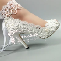 wedding shoes open peep toe bride high heeled pearl crystal wedding dress photo night club silk toast women pumps silk ribbon