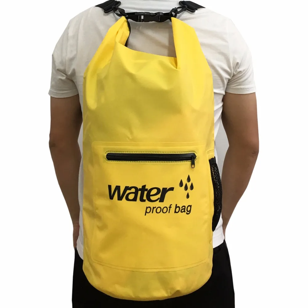 Водонепроницаемый сухой мешок с внешний карман на молнии плечевой ремень 20L