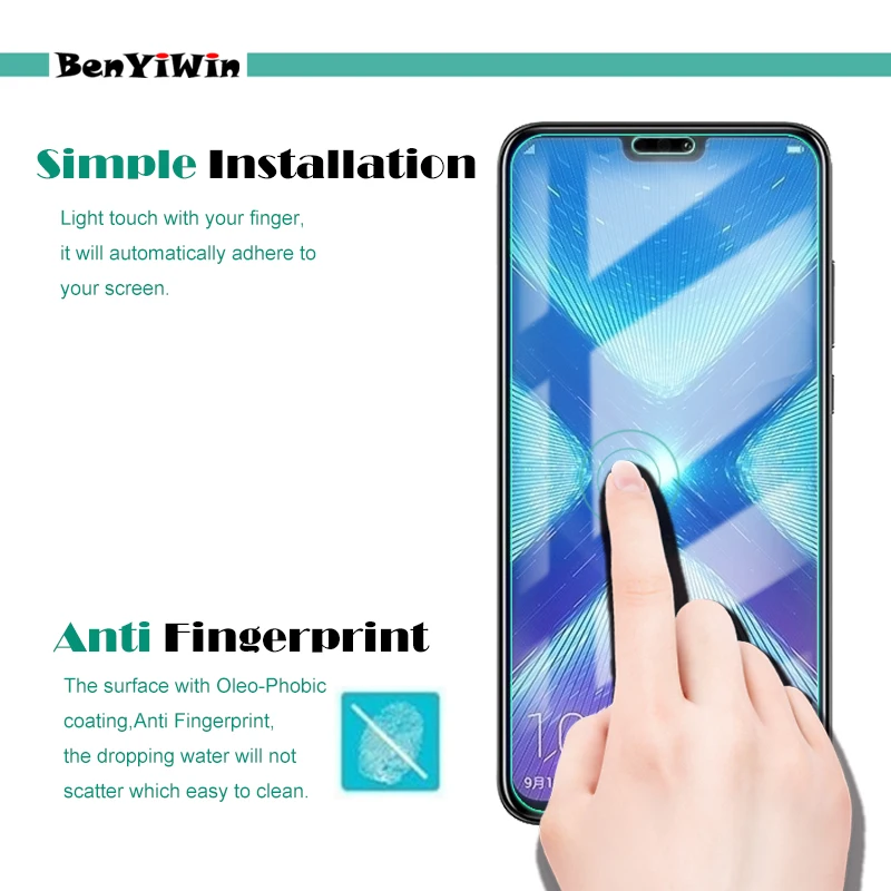 Закаленное стекло премиум класса для Huawei Honor 8X 2 шт. защита экрана прозрачная