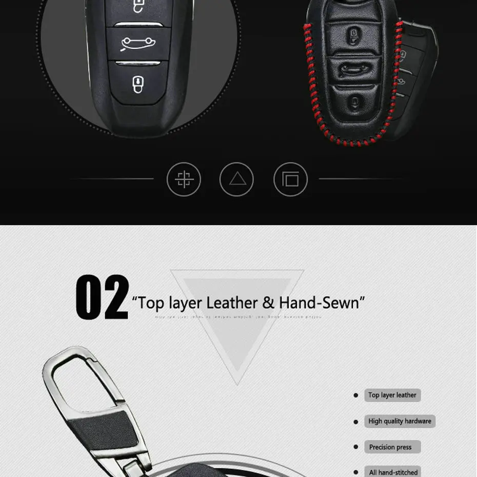 KUKAKEY кожаный чехол для ключа автомобиля для peugeot 308 408 508 2008 3008 4008 5008 Smart Remote защита автомобиля оболочки аксессуары
