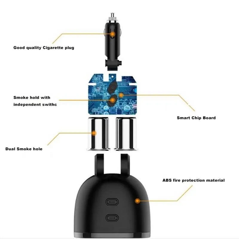 Новый 3 в 1 двойной USB разветвитель автомобильного прикуривателя штепсельная