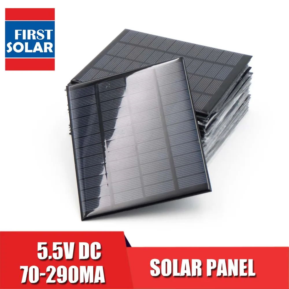 Солнечная панель 5,5 V Мини Солнечная система DIY для батареи PV зарядные устройства для мобильных телефонов портативные 70mA 80mA 100mA 110mA 160mA 180mA 291mA
