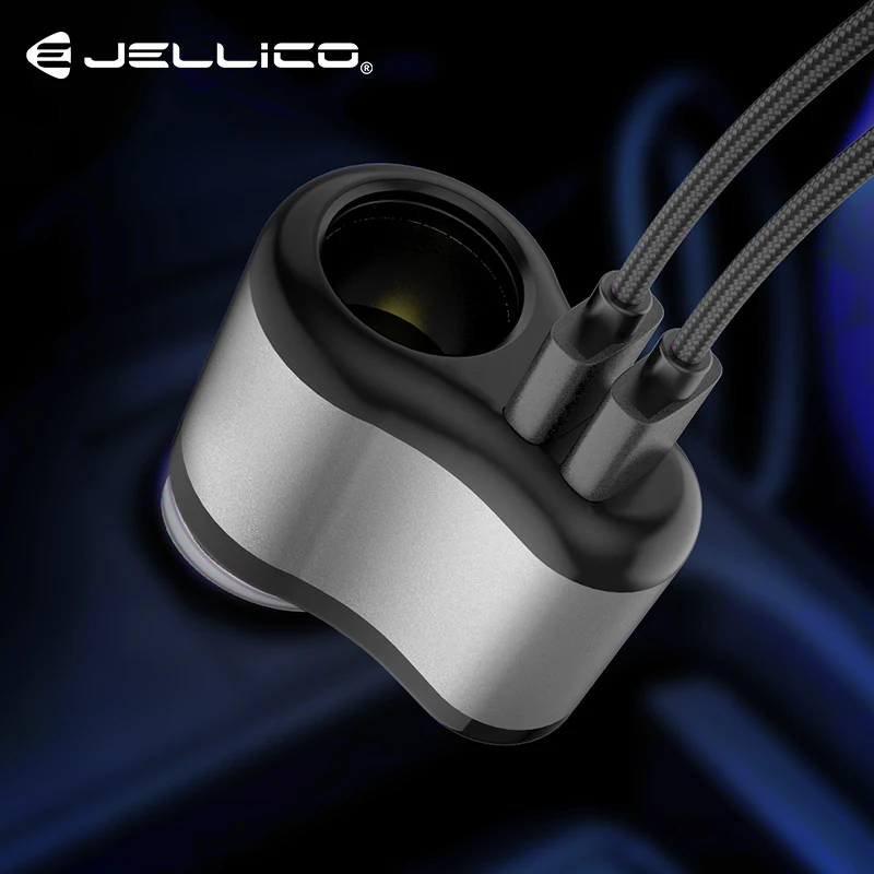 Jellico автомобиля Зарядное устройство прикуриватель 2 Порты USB 3.1A мобильного