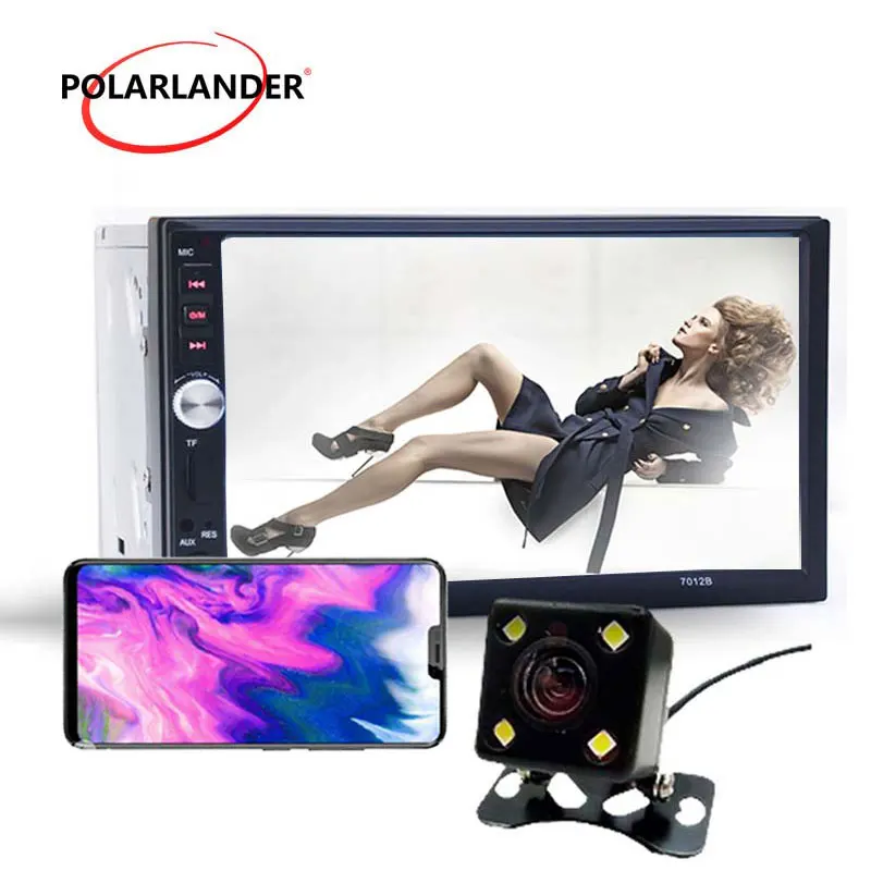 Горячая продажа 4 языков меню Bluetooth Камера заднего вида 7 дюймов 2 din автомобиля MP4