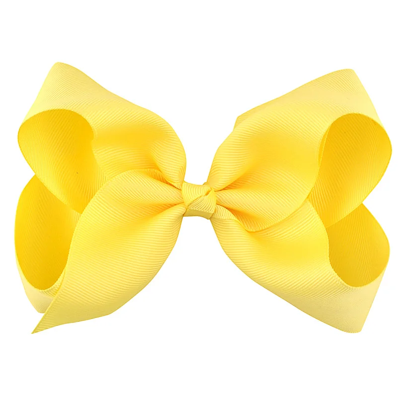 23 Light Yellow Мода дюймов 6 дюймов милый бутик корсажная лента Луки Детские шпильки для волос маленькая девочка Луки Детские Заколки головные уборы аксессуары для волос - Цвет: 23 Light Yellow