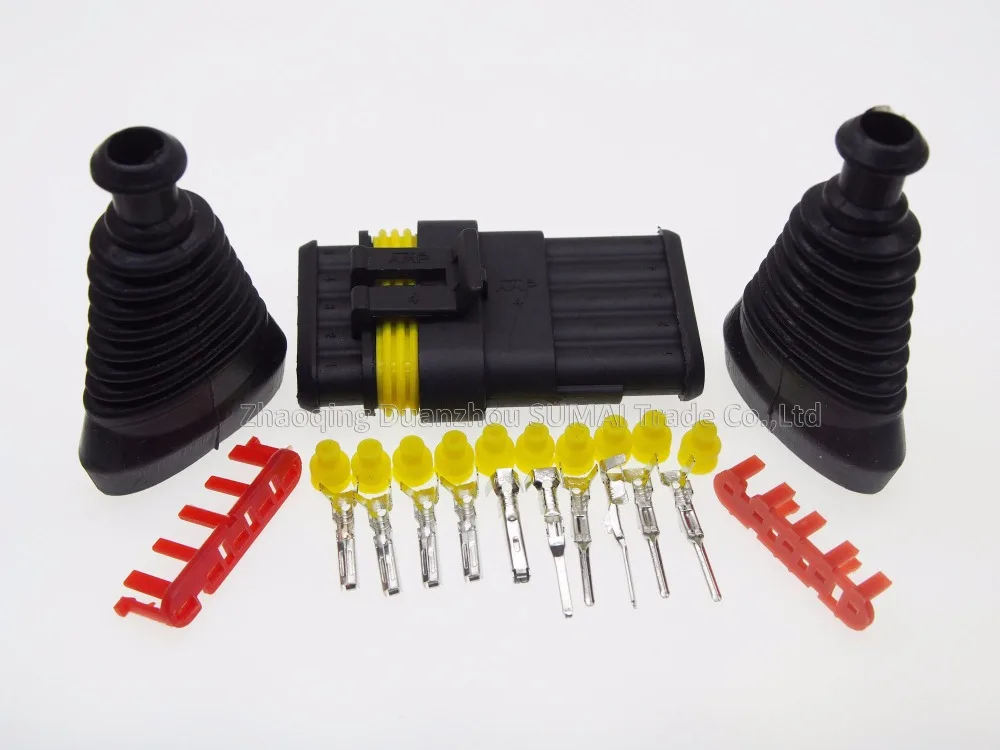 2 sets 5 Pin AMP Auto HID Connectors+sheath(2 pcs) for HEV/EV Start/Stop/Inverter Systems etc. | Обустройство дома