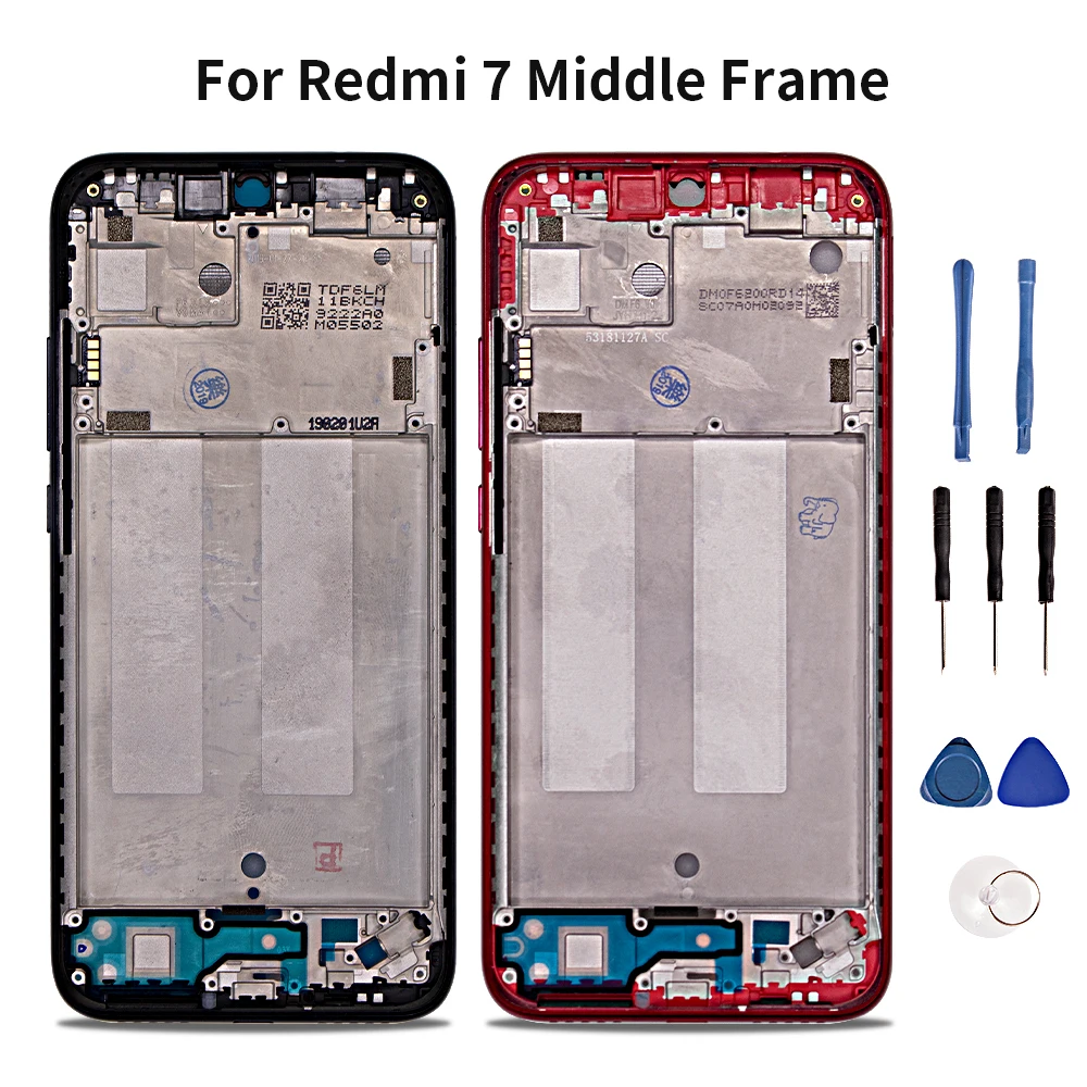Средняя рамка корпуса для Xioami Redmi 7 средняя Рамка передняя рамка с боковой кнопкой для Redmi 7